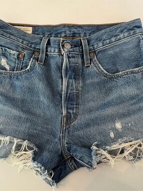 Levi's Blue 501 Button-Fly Denim Shorts